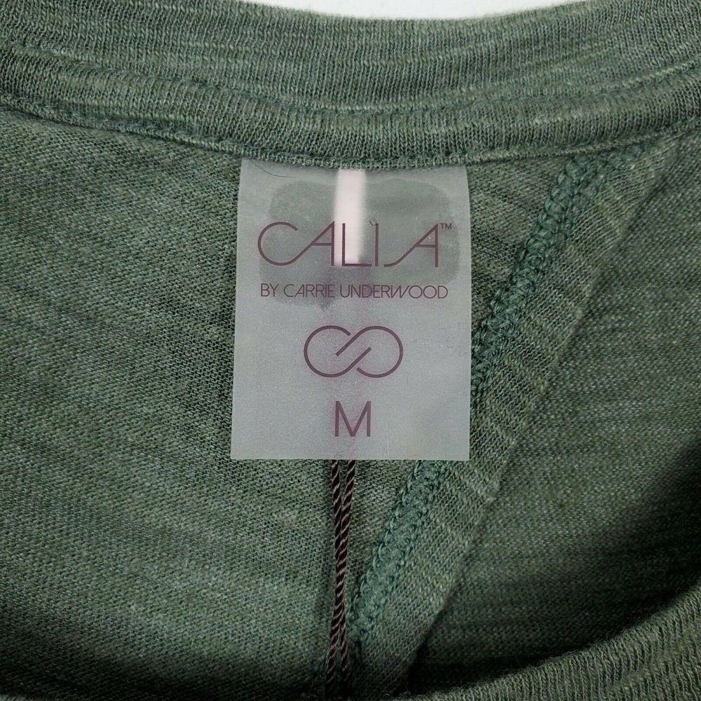 Calia by Carrie Underwood Peekaboo Twist Back Workout Top Short Sleeve Green M - Picture 8 of 10